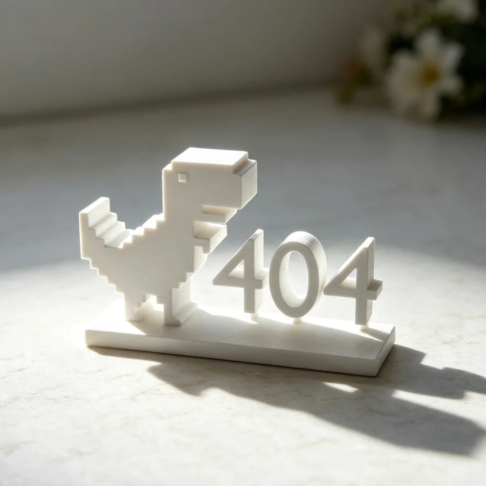 3D Printed Minimalist T-Rex Statue Creative Internet Error Theme For Gaming Room Computer Desk Decor