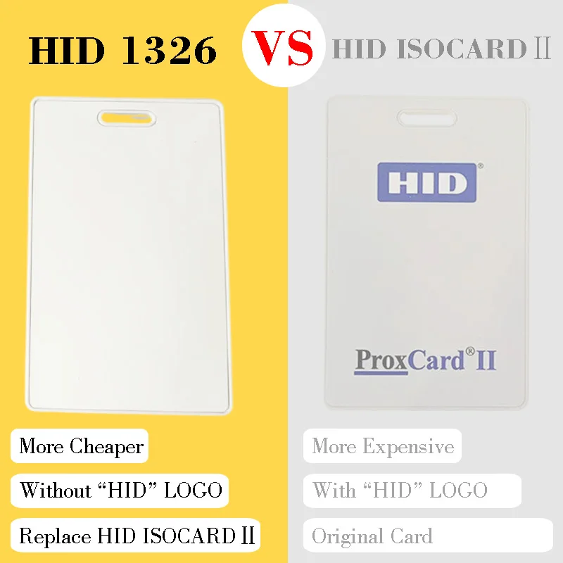 30-100Pcs HID 1326 replace ID 125khz ProxCard II 26Bit Security Proximity Clamshell Access Control Card RFID Ring NFC Key Tag