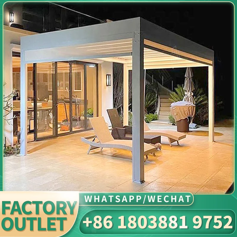 Amas aluminium garden outdoor electric pergola toldo 2x2 balcony canopy awning