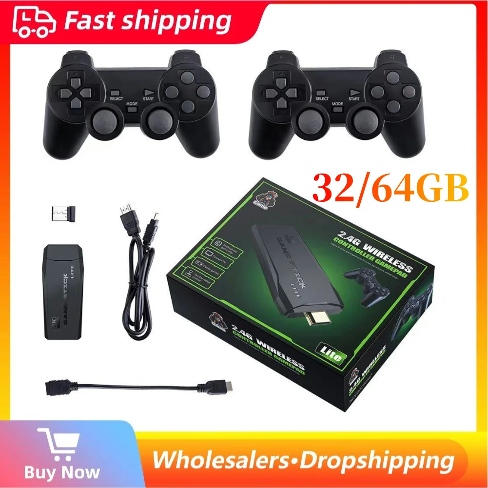 Video Game Sticks M8 Console 2.4G Dual Wireless Controller  9 Emulator HD Output 10000+ 64G Game Retro Games Console