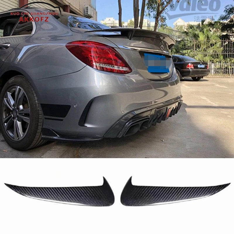 For Mercedes Benz C-Class W205 4-door C43 C63 AMG 2014 - 2019 Carbon Fiber Rear Side Front Air Outlet Diffuser Spoiler