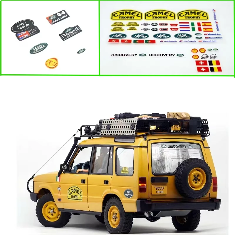 Autocollants décoratifs pour voiture d'escalade, pièces d'humeur, pour 1/10 RC inoler, TRX4M Defender Land Rover Discovery 1 Camel Cup