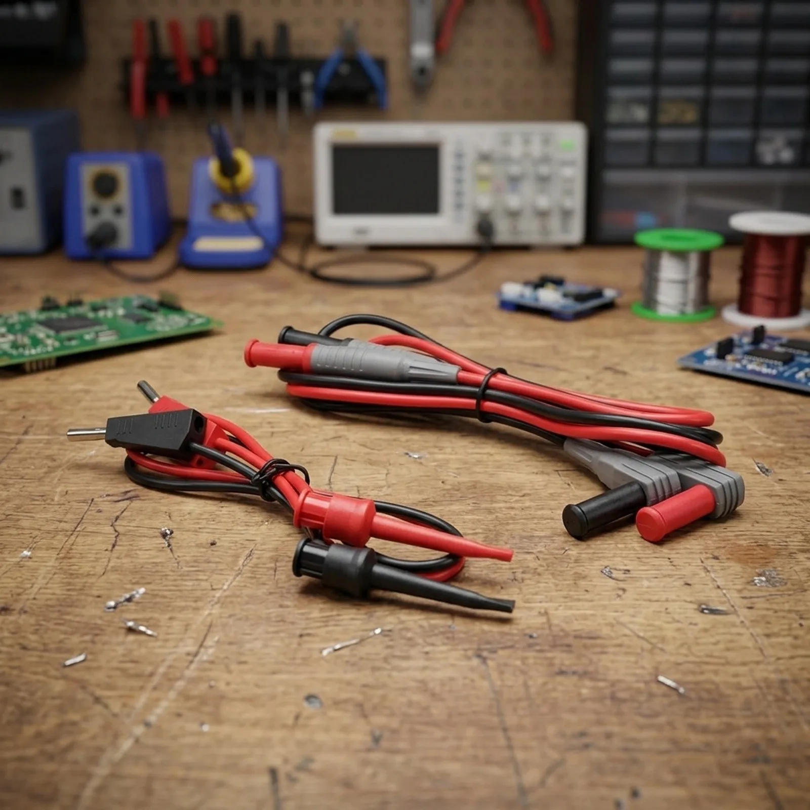 Multimeter Test Cables Compatible with For ALLIGATOR Clips Featuring Replaceable Probes and 4mm Banana Connectors