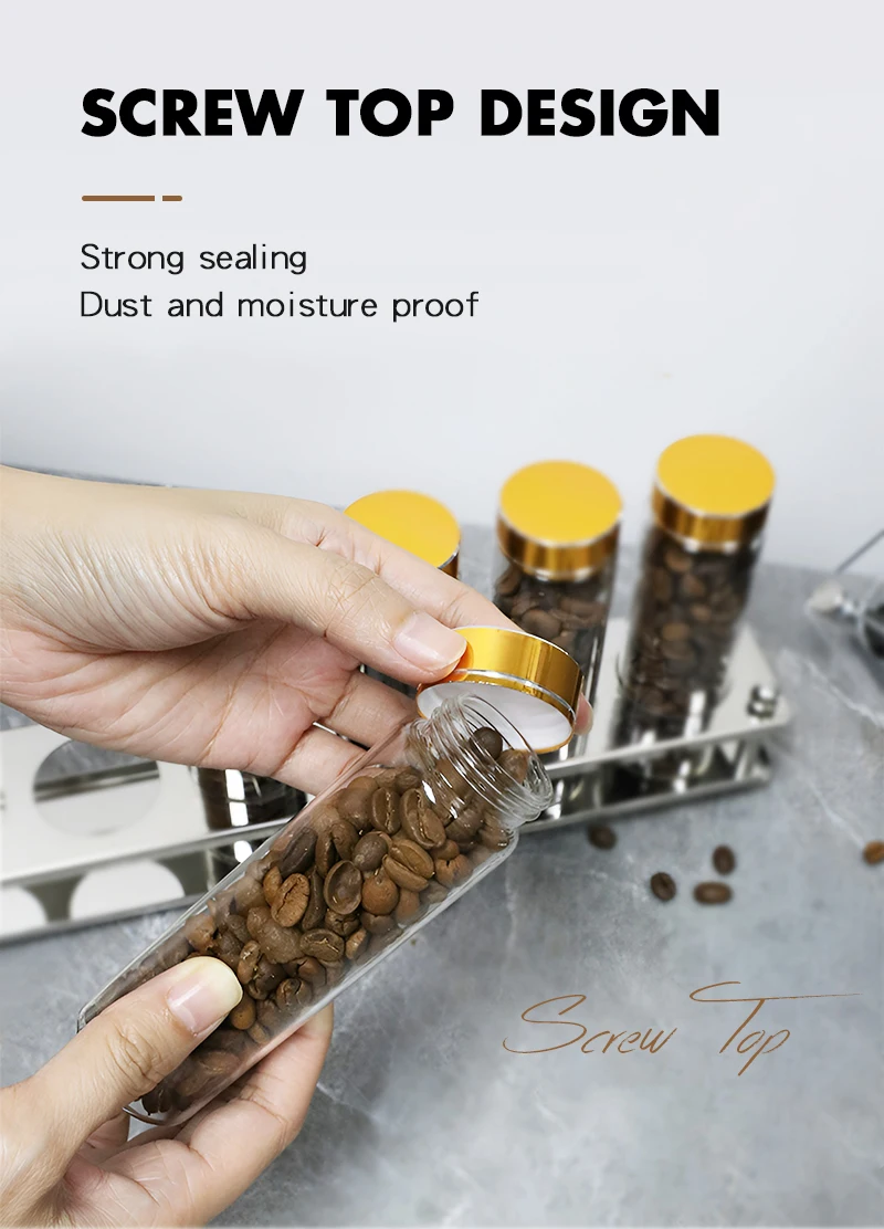 Kaffeebohnen Aufbewahrung röhrchen Behälter große Kapazität Flasche 30g mit Display Rack Einzel dosis Keller Espresso Access oris Set – Detail 5