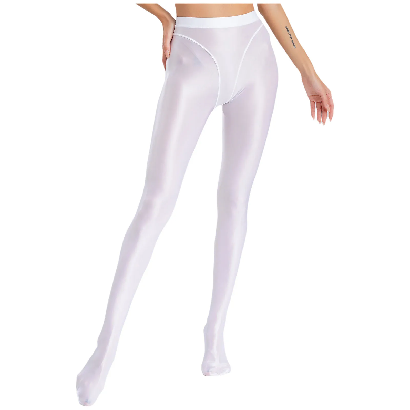Women Yoga Workout Smooth Pantyhose Silky Skinny High Waist Gym Leggings Pants Dance Gymnastic Fitness Sport Underpants Trousers