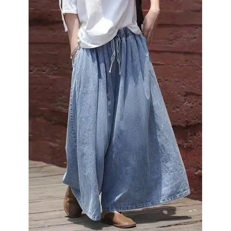 

Loose Lantern Jeans Women's Loose Fit Lantern Shaped Denim Skirts Spring 2026 Neutral Style Other Fabric Other Details