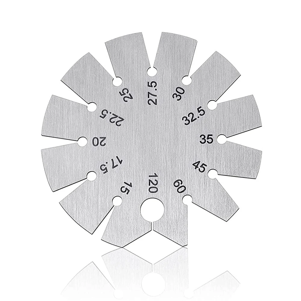 Bevel Gauge Axe Angle Gauge Round Shape Knife Angle Finder Knife Blade Angle Gauge 15-120° for Measuring Knife Angle