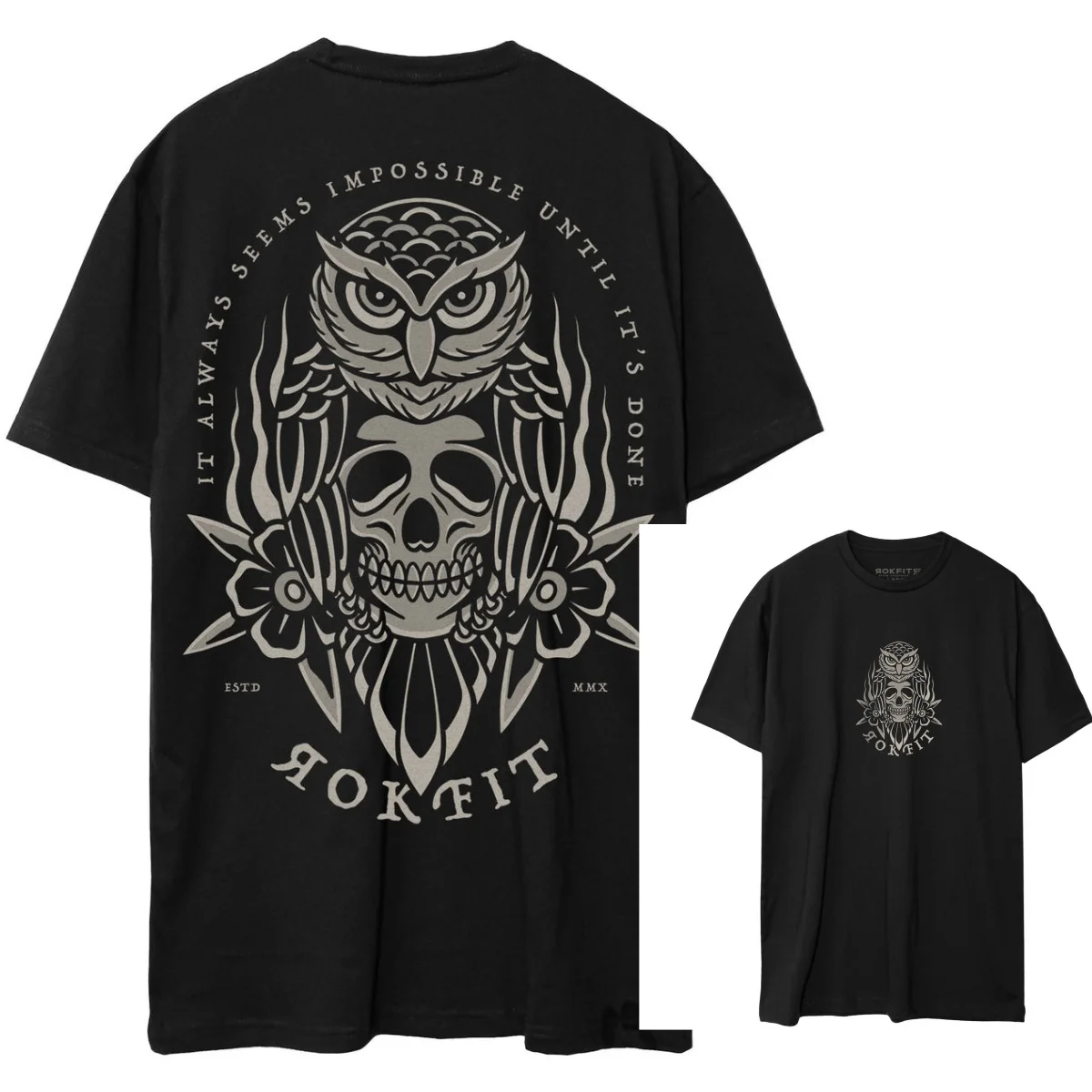 'It Always Seems Impossible Until It's Done Cross Training Active Wear Fitness Tee By RokFit Graphic Cotton T-shirt Unisex Style