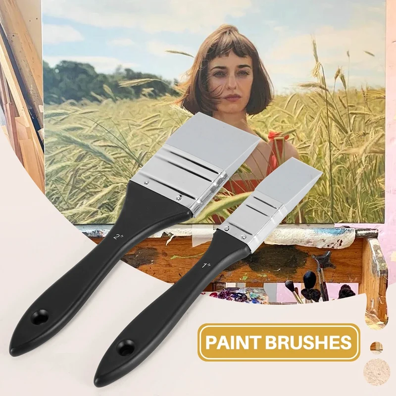 Imagem -03 - Flat Silicone Paint Brushes Sets Escova Larga e Estreita de Silicone Shaper Solid Art Paintbrush Tintas Acrílicas Pcs