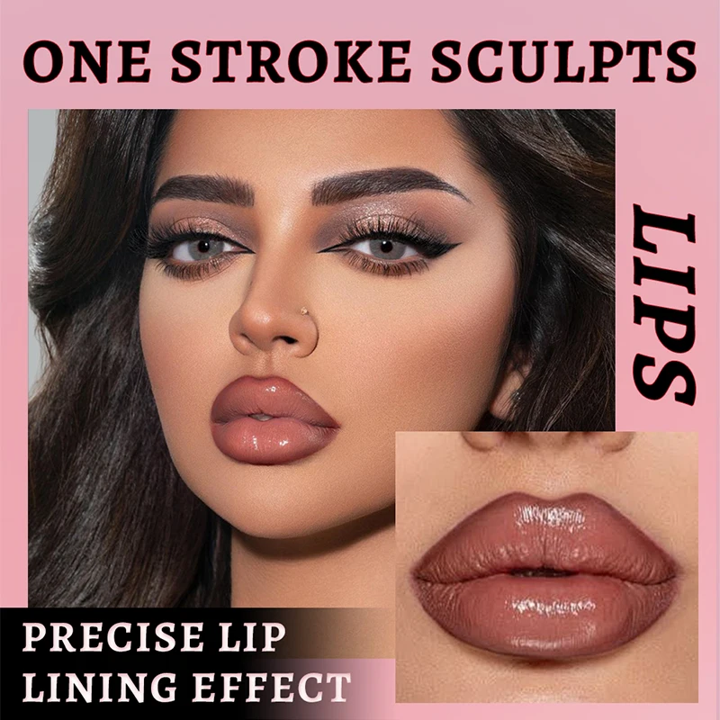 2-in-1 matte lip liner smooth application waterproof anti smudge natural makeup effect