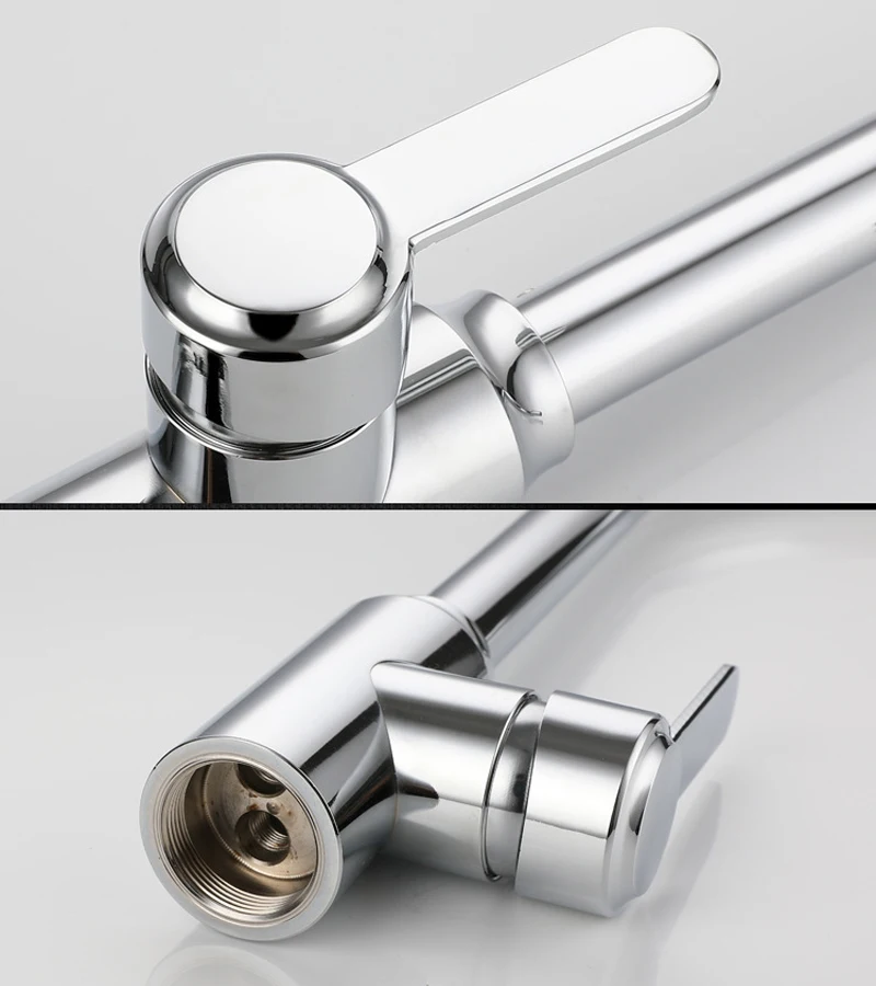 Kitchen Faucet Stainless Steel Single Handle Single Hole Tap Chrome Kitchen Mixer Taps Deck Mounted Faucets Kitchen Accessories