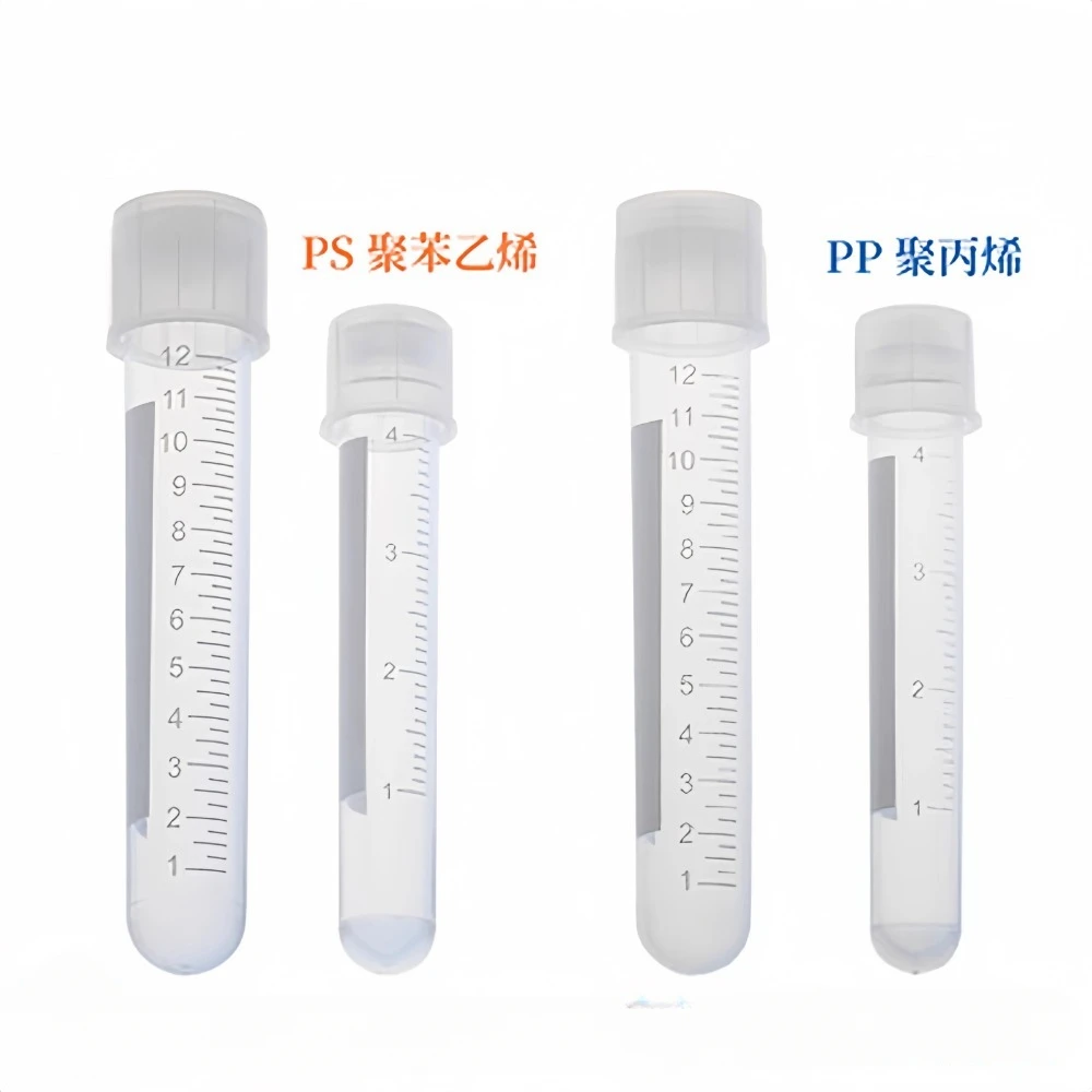 15ml sterile PS plastic test tube for shaking bacteria, 5ml PP independent graduated round bottom