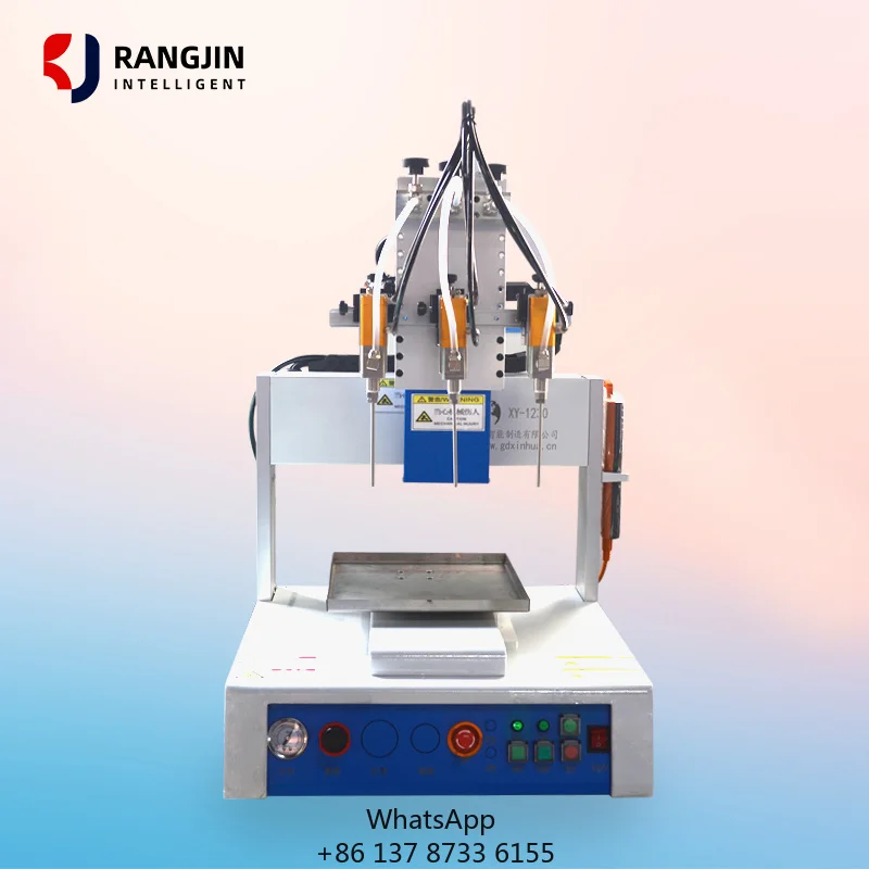3-Head Desktop High Precision Automatic Glue Dispensing Machine For Mobile Phone Assembly AB/Yellow Glue Low Cost 1 Year