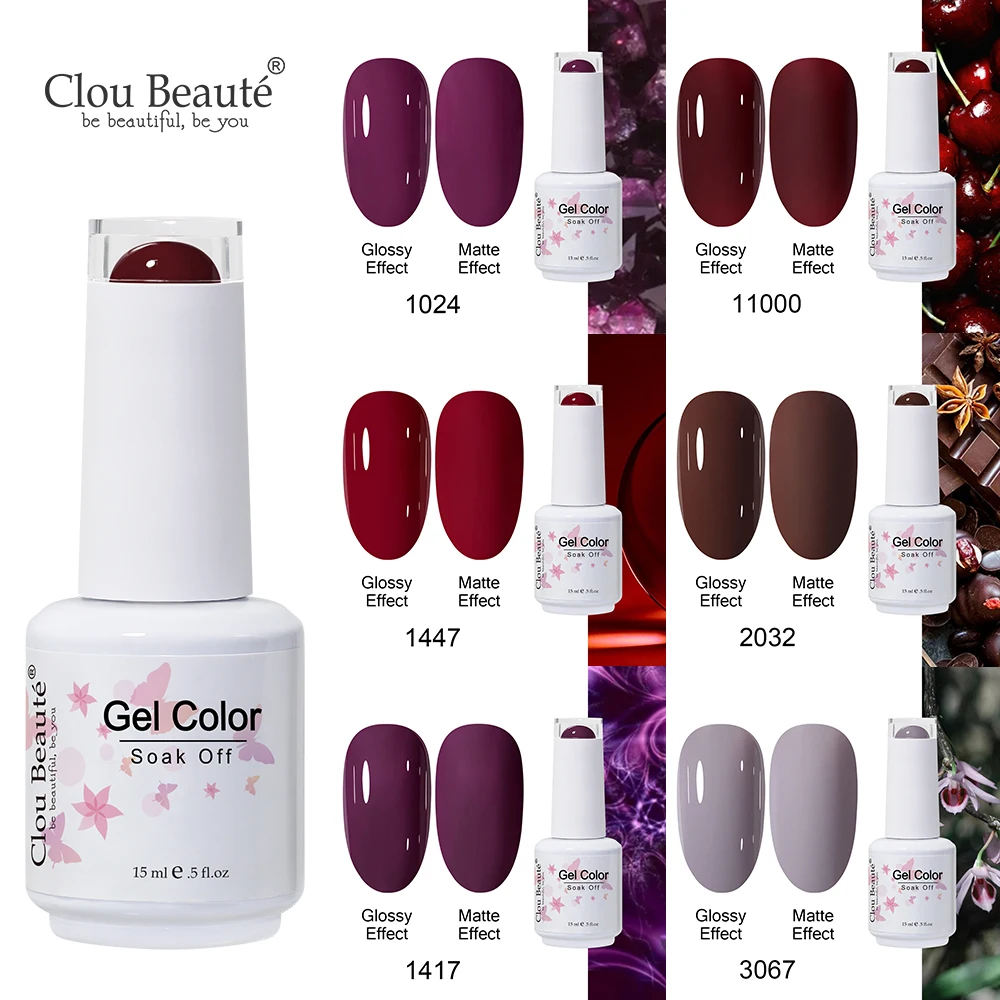 Clou Beaute Coffee Color Gel Nail Polish Brown Earth Series Semi Permanent UV Gel Chocolate Autumn Winter Nail Art Gel Varnish