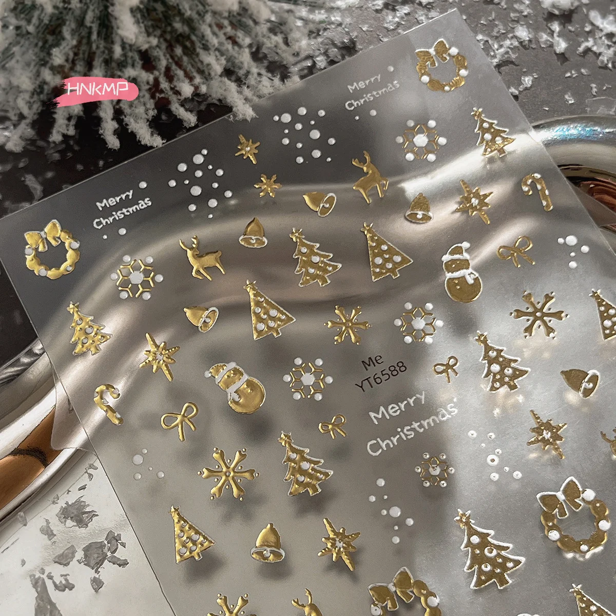 1 قطعة عيد الميلاد مسمار الفن ملصقات البرنز الثلج لطيف الكرتون سانتا كلوز وشجرة عيد الميلاد مانيكير الشارات DIY لقضاء عطلة #4