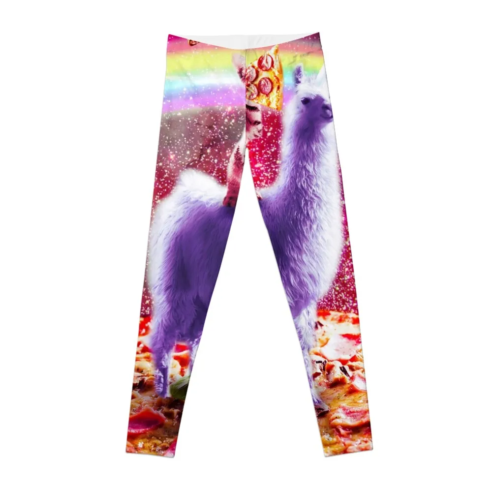 

Laser Eyes Outer Space Cat Riding On Llama Unicorn Leggings Women's pants Women's tights push up fitness Womens Leggings