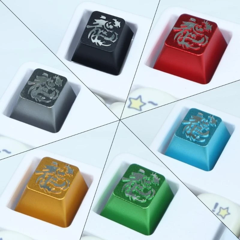 Q5WA Artisanal Loong Aluminum Caps Caps, совместимые с MX Gaming Mechanical Coolards Aesthetics Keycap