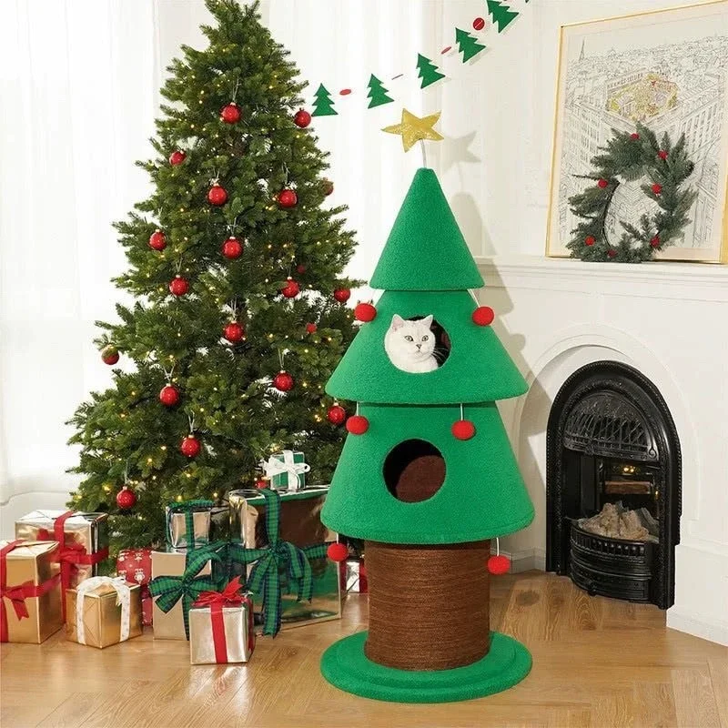 Hot Sale Christmas Tree Cat Climbing Frame Cat 3-in-1 Cat Claw Grinder Toy Climbing Post