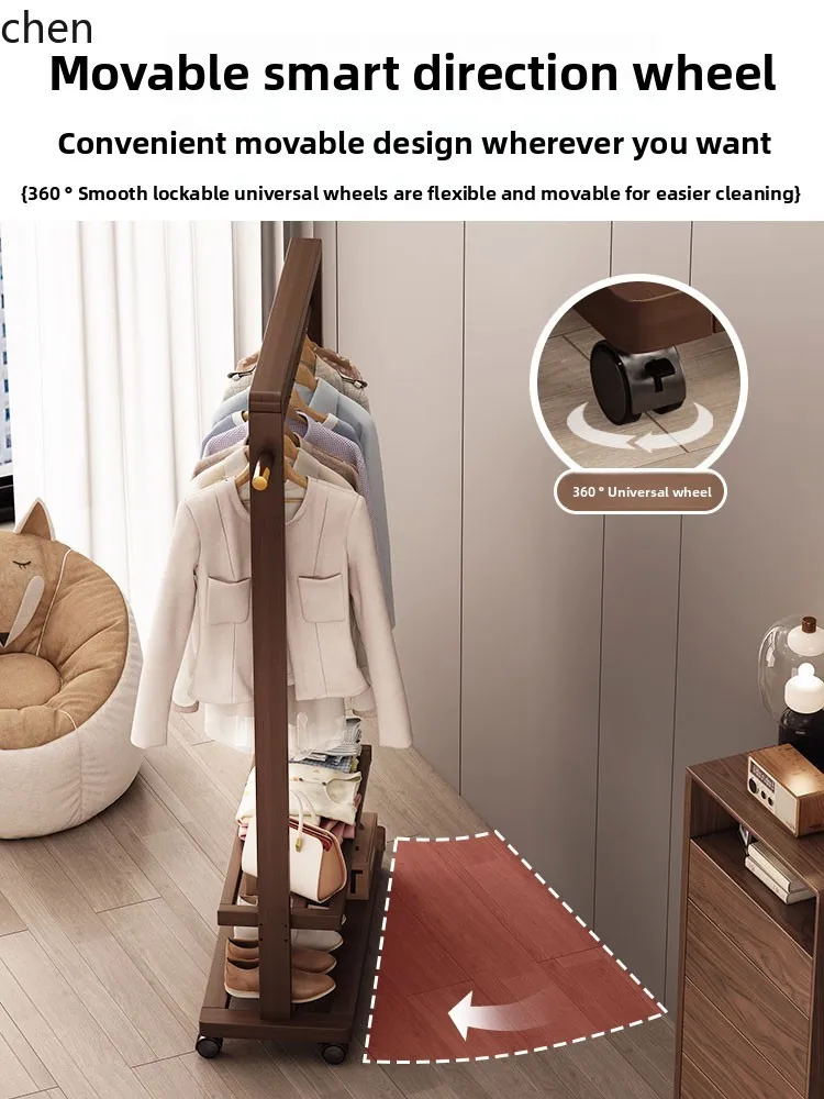 TQH6.24 solid wood coat rack floor-to-ceiling bedroom hanger simple multi-functional rack