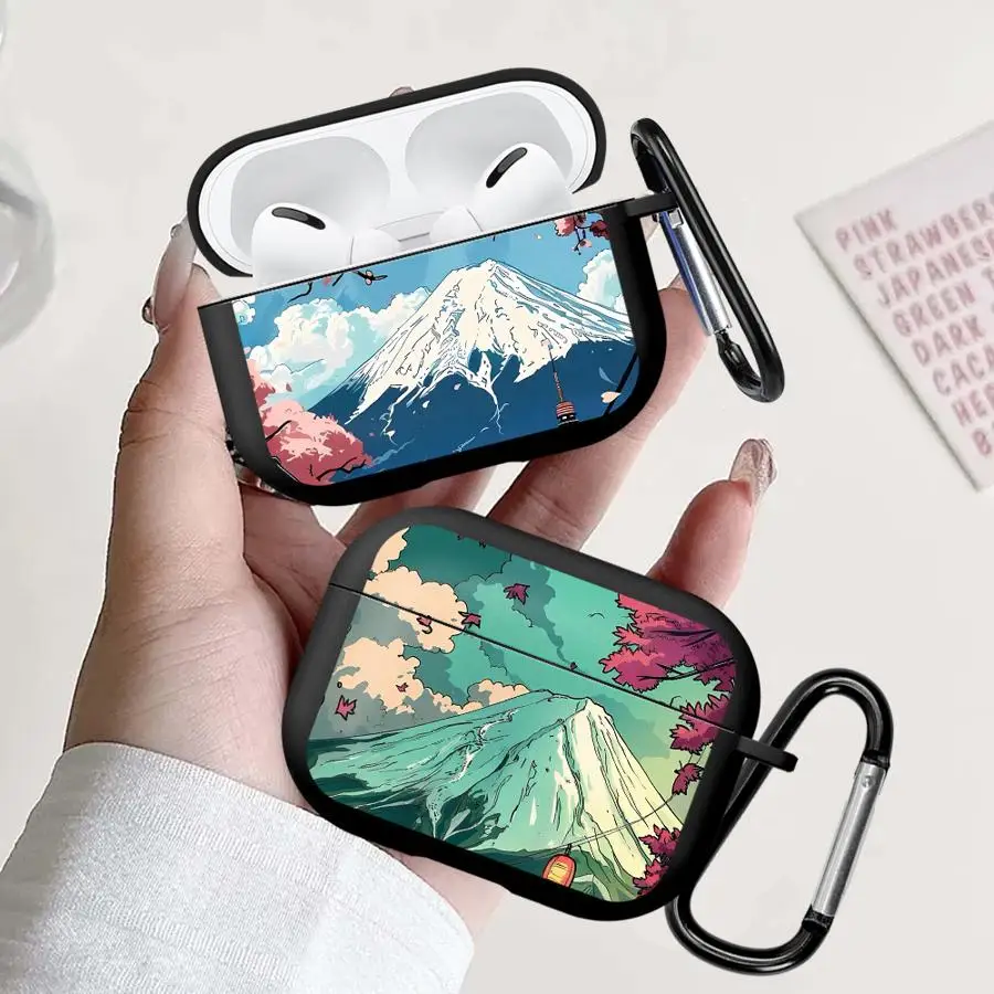 

Case For Airpods 1 2 Pro2 Pro3 3 Pro 4 Earphone Cases Cover Japanese Scenery