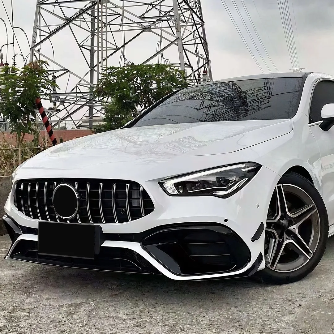 Front Mask Grid Bumper Grille Grill Tuning Accessories For Mercedes Benz CLA C118 W118 2019-2022 180 200 220 250 260 GT Style - view 2