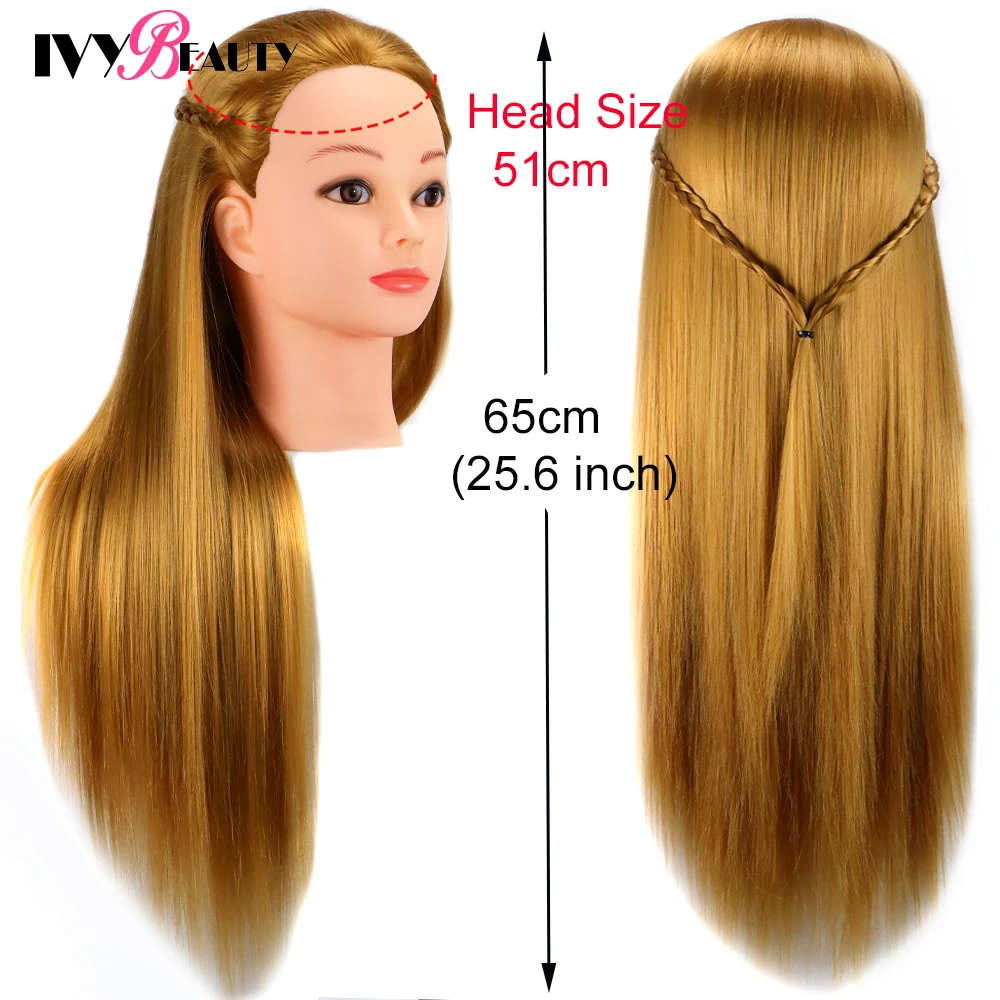 New Professional Styling Head Synthetic Mannequin Hair For Dolls Head Hairdresser Training Cosmetology Head With Diy BraidingSet