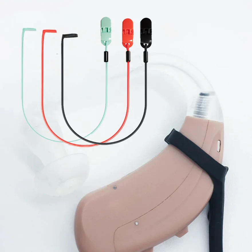 Hearing Aids Clip Holder Anti-Lost Lanyard Safety Behind The Ear Hearing Aids Silicone Elastic Rope Accessory for Children Adult