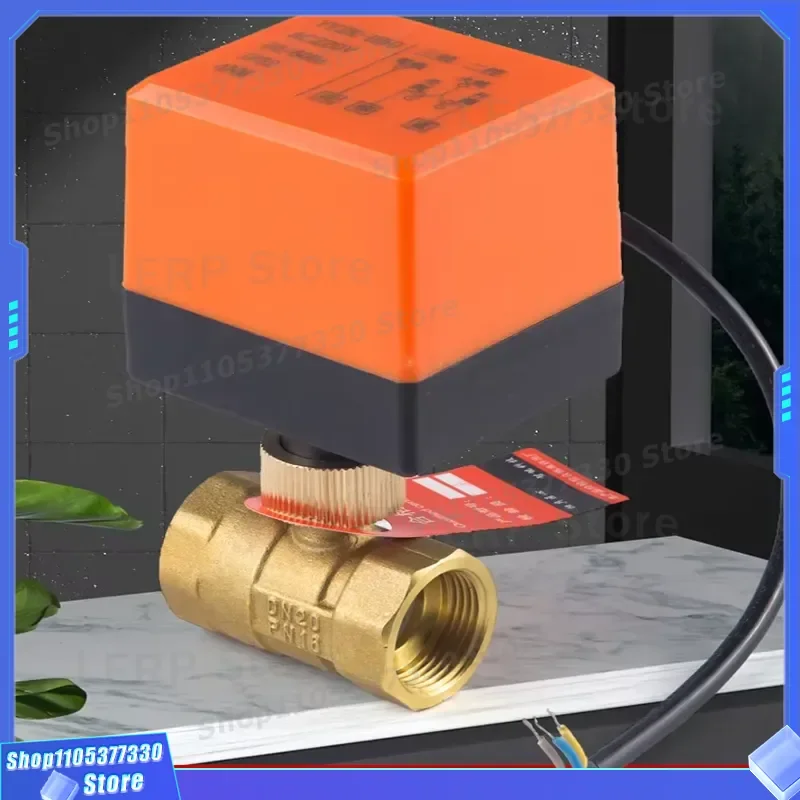 24VDC Electronic Motorized Brass Ball Valve DN25 PN16 Programmable Water Control Shutdown with Actuator for Industrial