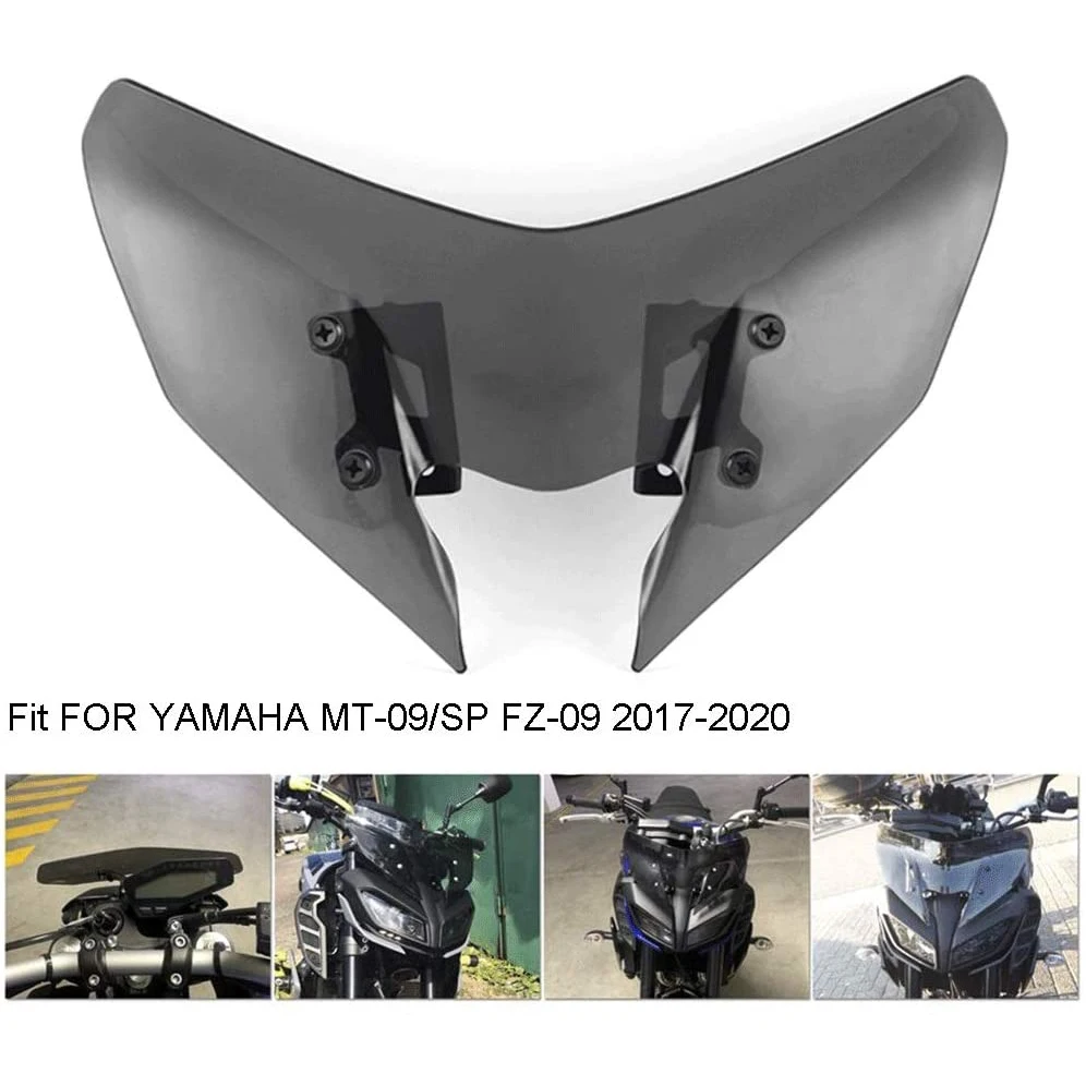 Déflecteurs de vent de couverture de pare-brise de moto pour YAMAHA MT-09/SP FZ-09 2017-2020