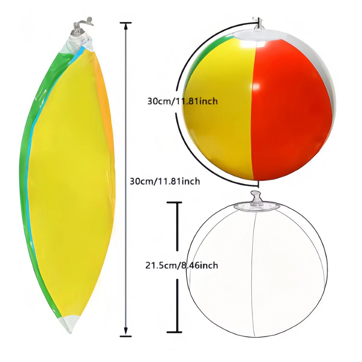 풍선 비치 볼 다채로운 풍선, 수영장 파티, 물 게임, 해변 스포츠 공, 재미있는 어린이 장난감, 3 개