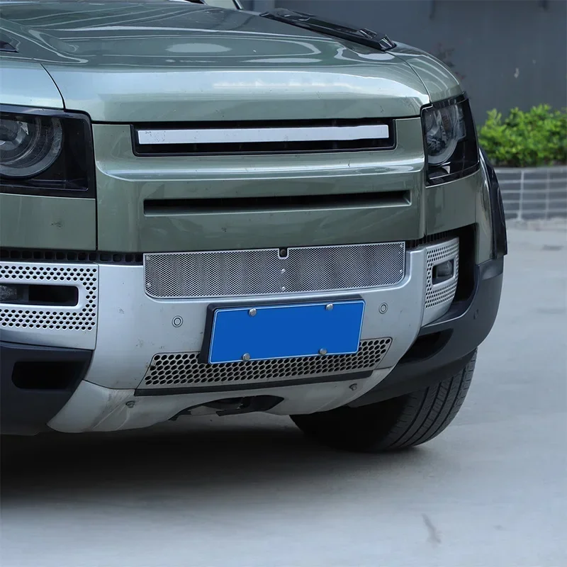 Osłona przednia kratki chłodnicy ze stali nierdzewnej z siatką przeciw owadom do Land Rover Defender 90 110 130 2020-26, akcesoria samochodowe