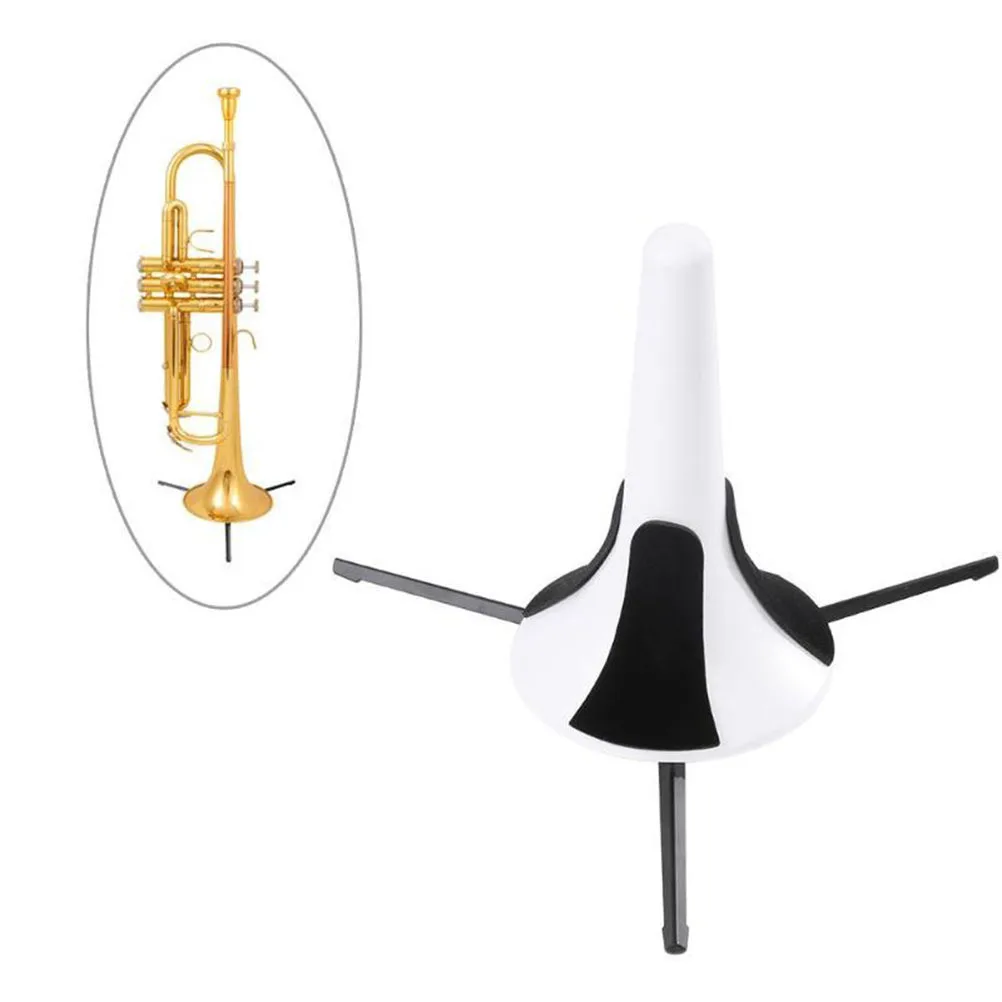 

Foldable Portable Trumpet Tripod Stand White Felt Protective Detachable Bracket Stable 3 Metal Legs Musical Accessory