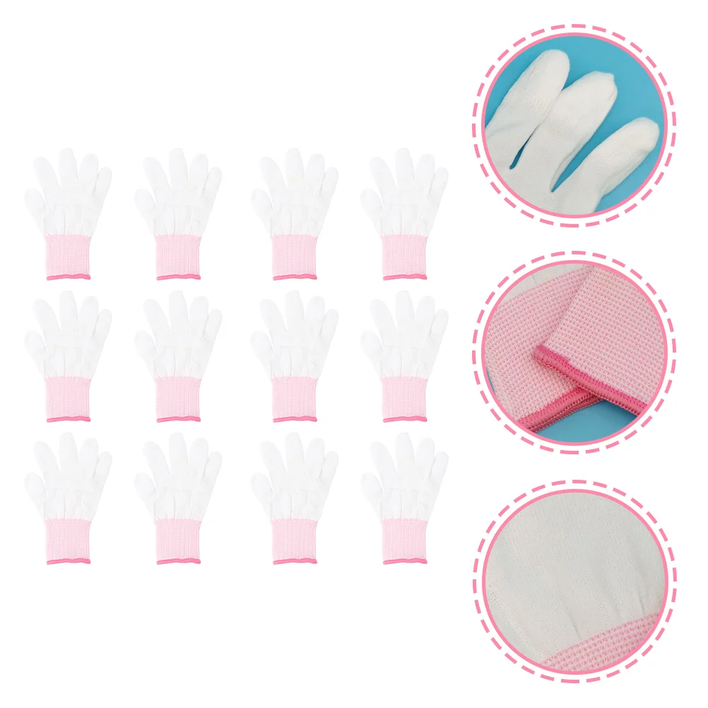 12 Pairs Farming Gloves Nylon Painted Fingers Anti Static Fingertip Anti-static