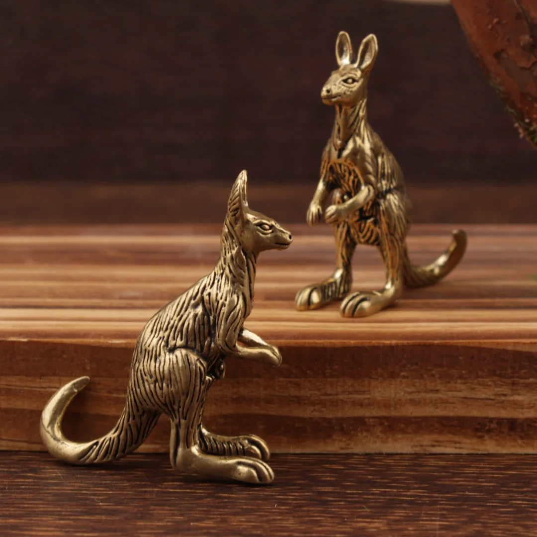 Statue Kangaroo Figure Home Decor Brass Handicraft Ornament Cultural and Creative Home Decoration
