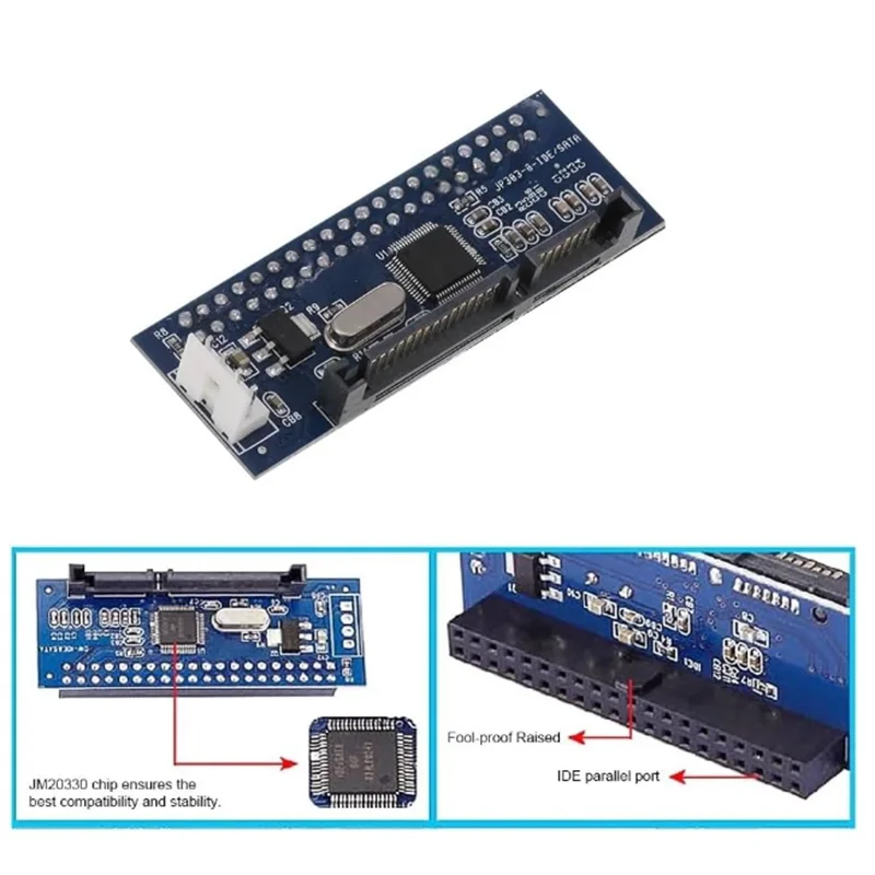 Adaptateur de convertisseur de disque IDE/PATA 40 broches vers SATA femelle PCBA pour ordinateur de bureau et disque dur 3,5