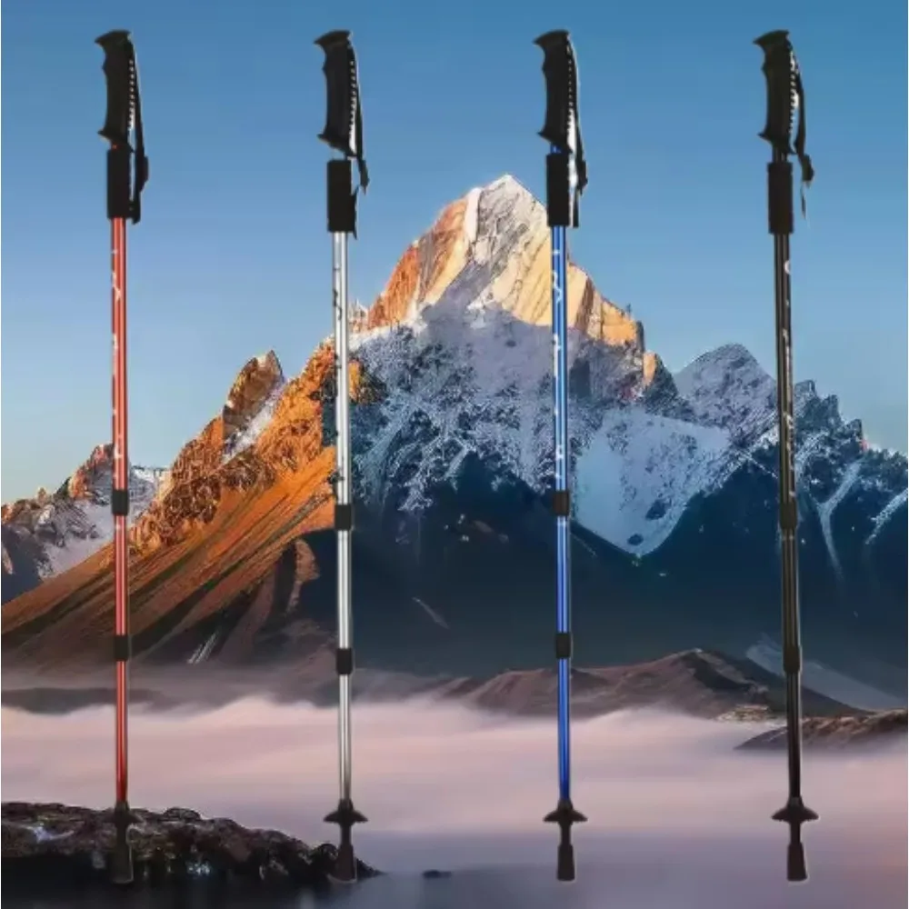 Bastones de Escalada Ultraligeros, Bastones de Senderismo Plegables para Exteriores, Bastón de Senderismo Plegable con Bloqueo Rápido, Bastones de Fibra de Carbono