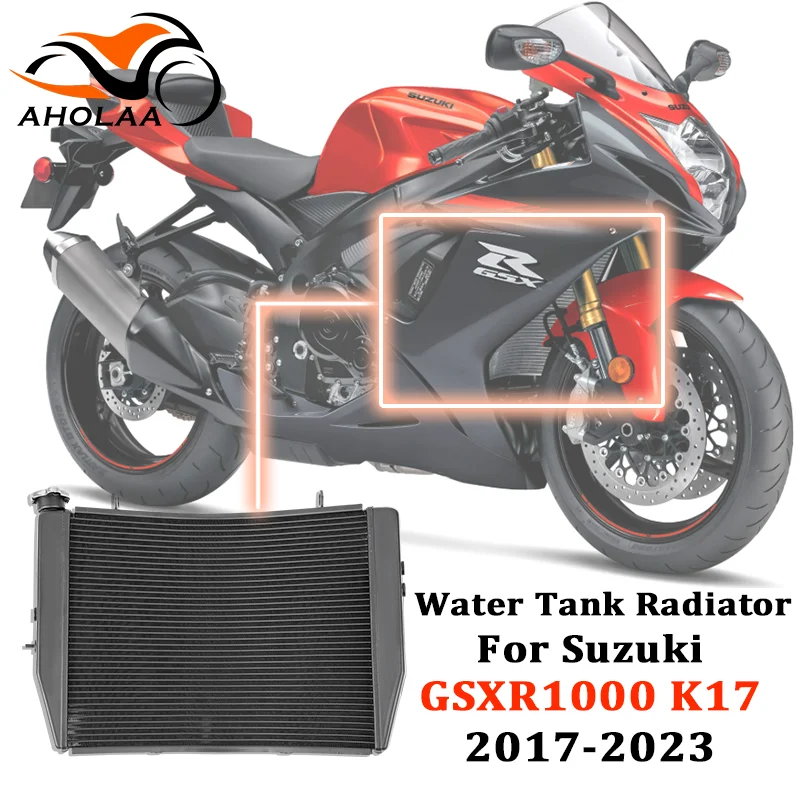 

Motorcycle Aluminium Radiator Cooler Cooling Water Tank for Suzuki GSXR1000 K17 2017-2023 GSXR GSX-R 1000 GSX-R1000 Accessories