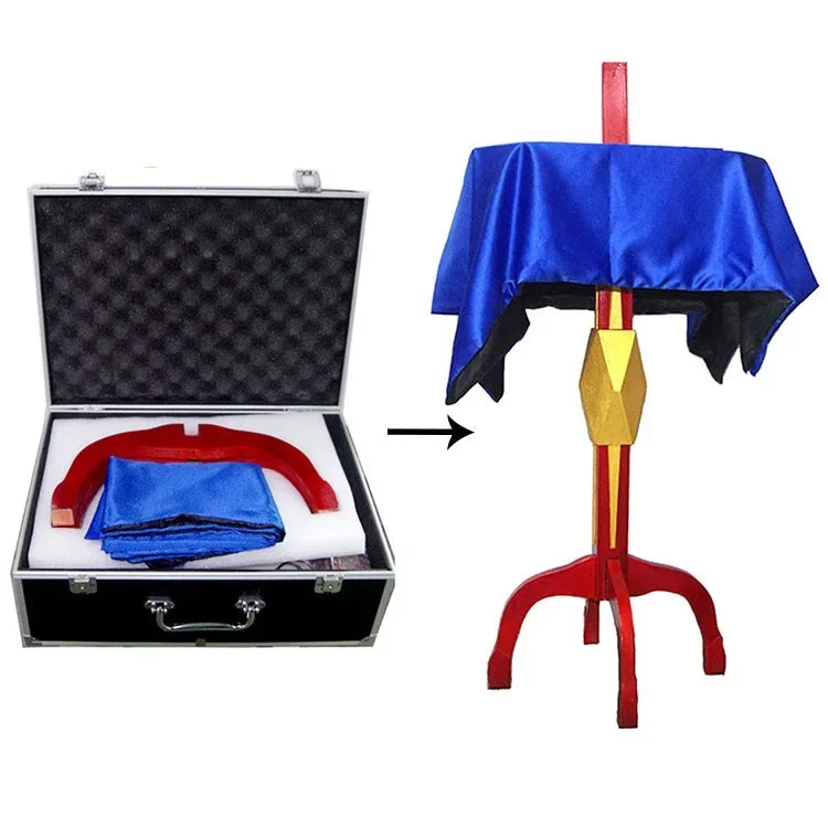 Professional Stage Magic Wooden Table Set Anti-Gravity Magic Trick Table Prop(Magnetic Box and Candle Holder))