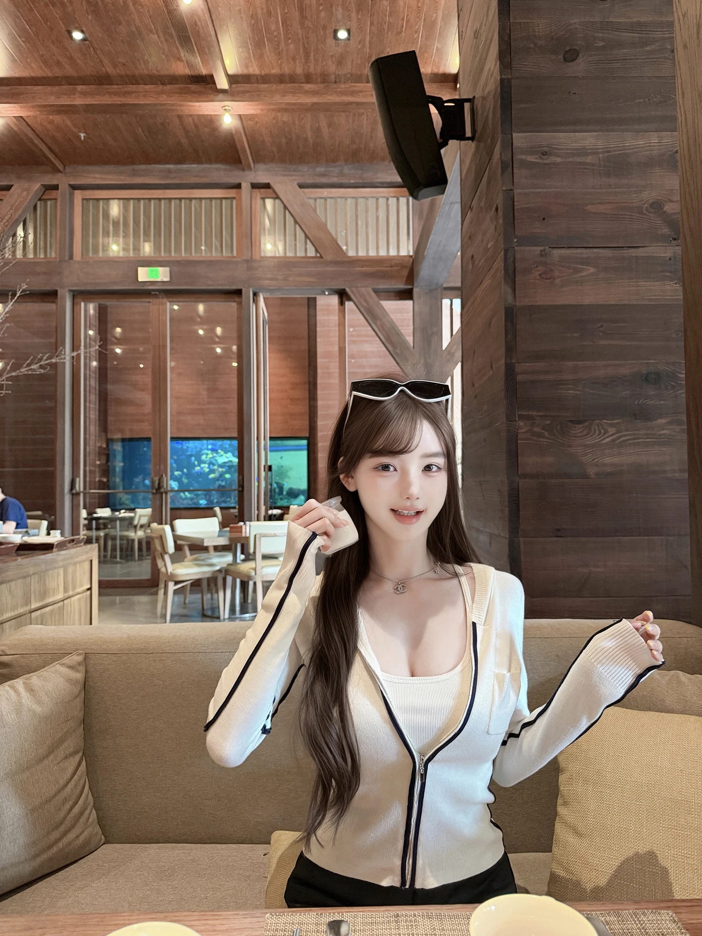 

RuoYu Cry Contrast Color Lightweight Woolen Hoodie Cardigan Women's Casual Spring Summer Outerwear Long Sve Zipper