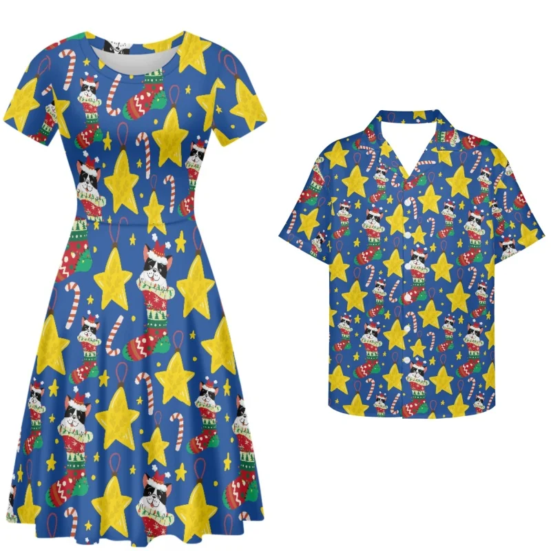

HYCOOL Hot Selling Christmas Party Dress 2022 New Year's Clothes Women Casual Loose Shirt Sleeve O Neck Dresses Vestidos 4XL