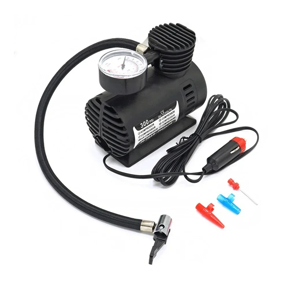 60W Electric Air Pump 12V-24V 300 PSI Car Air Compressor Portable Cigarette Lighter Inflator For Cars Bicycles Motorcycles Kay