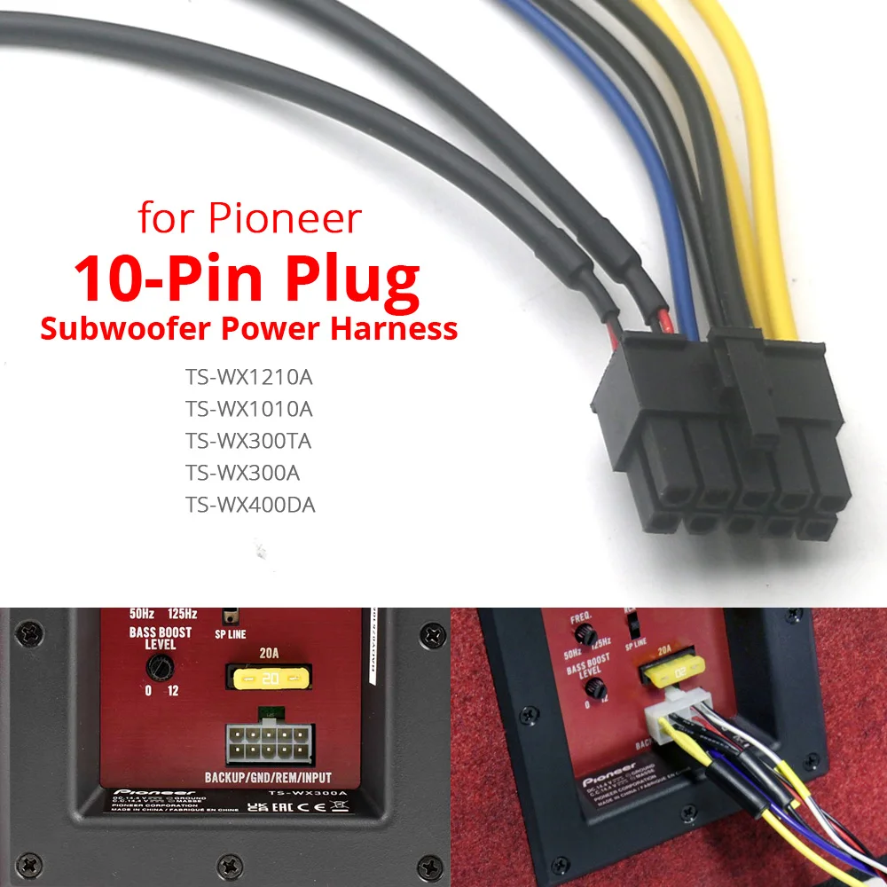 10Pin Plug Car Stereo Amplifier Power Harness Subwoofer RCA Cable