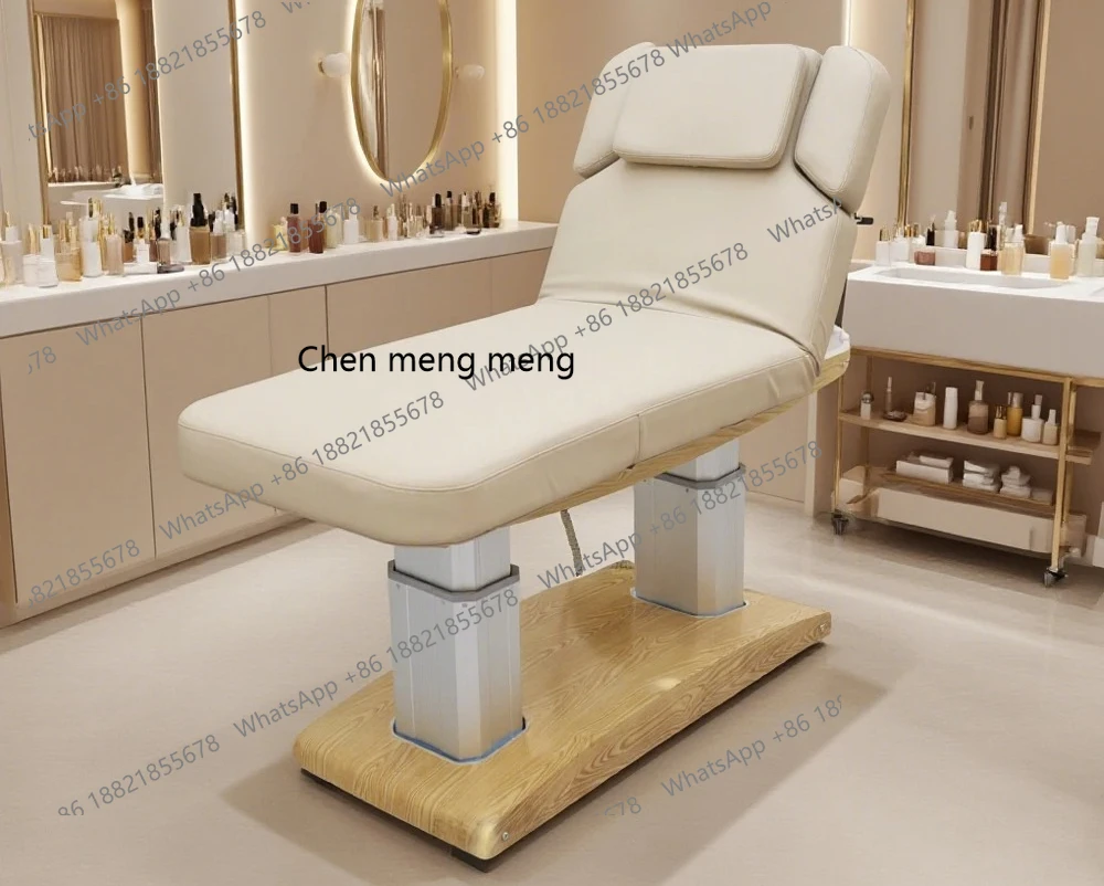 

Многофункциональная 4-двигательная электрическая косметическая кровать, электрическая массажная кровать для лица, основание из нержавеющей стали с управлением ногами