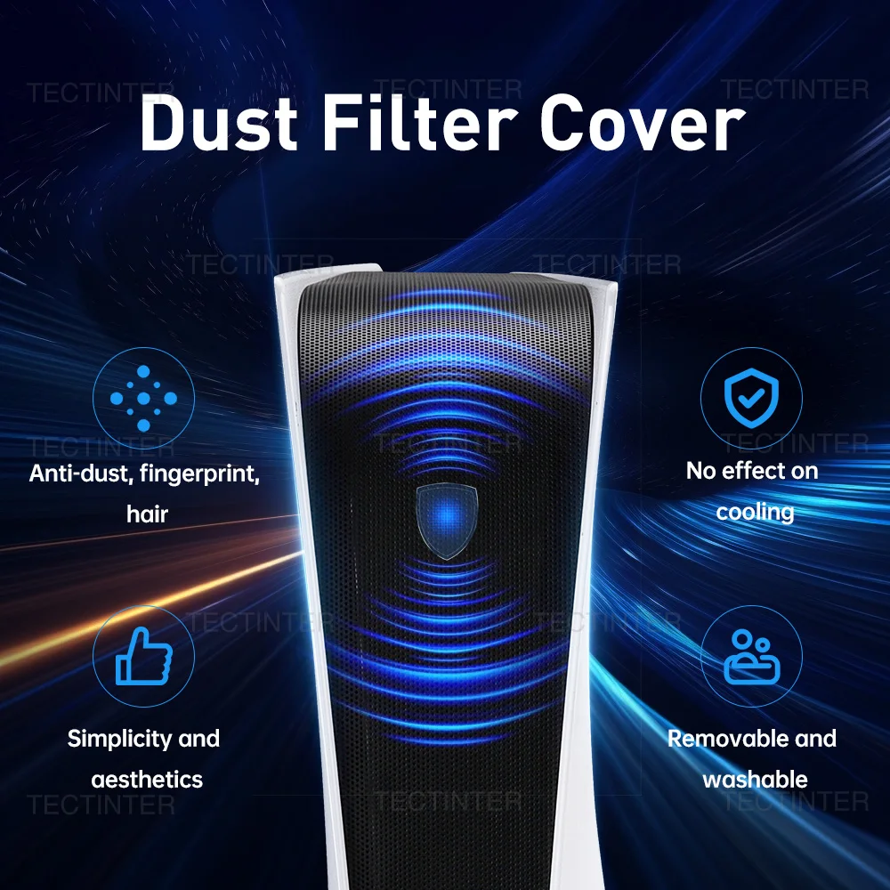 Dustproof Capa Mesh para PS5, Disco, Console Digital, 3 Lado, Respirável Protetor, Anti-Scratch, Poeira Net, Filtro, PS5 Acessórios