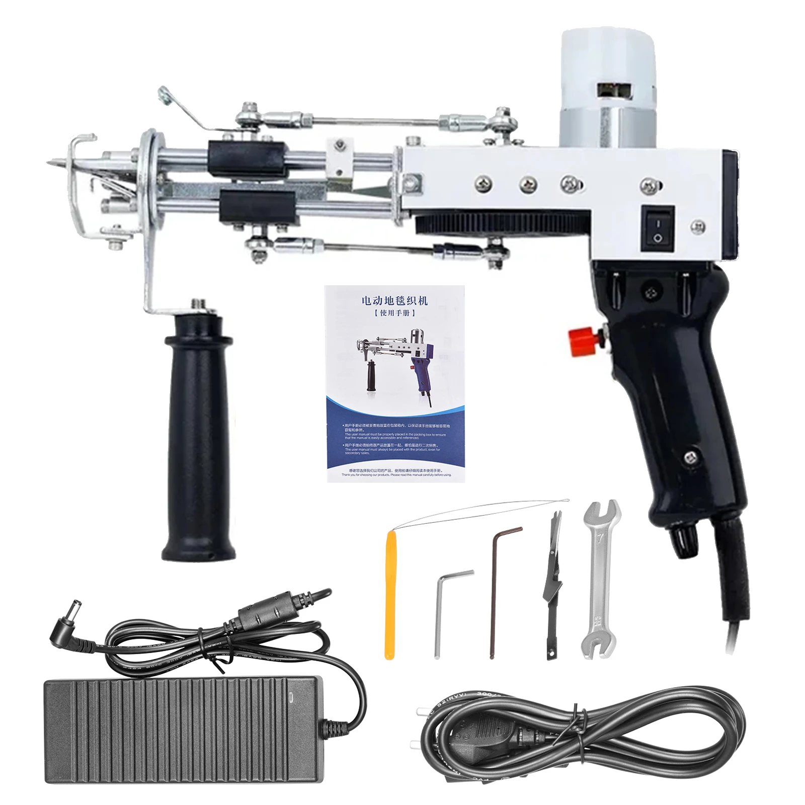 

Cut and Loop Pile 2 in 1 110-220V Electric Carpet Tufting Gun Rug Weaving Flocking Machines Hand Rug Gun Machine Starter Kit