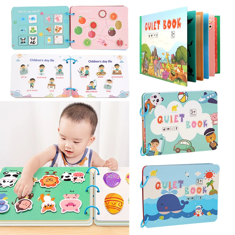 Montessori Quiet Book Baby Toys Toddler Cognition Fruit Animals Match Puzzle Game Busy Book Kids Learning Toys Educational Books