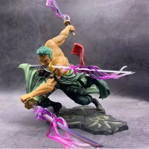 10cm One Piece Anime Figure GK Roronoa Zoro Three-blade Sa-maximum Manga Anime Statue Action Figure Collection Model Kid Toy