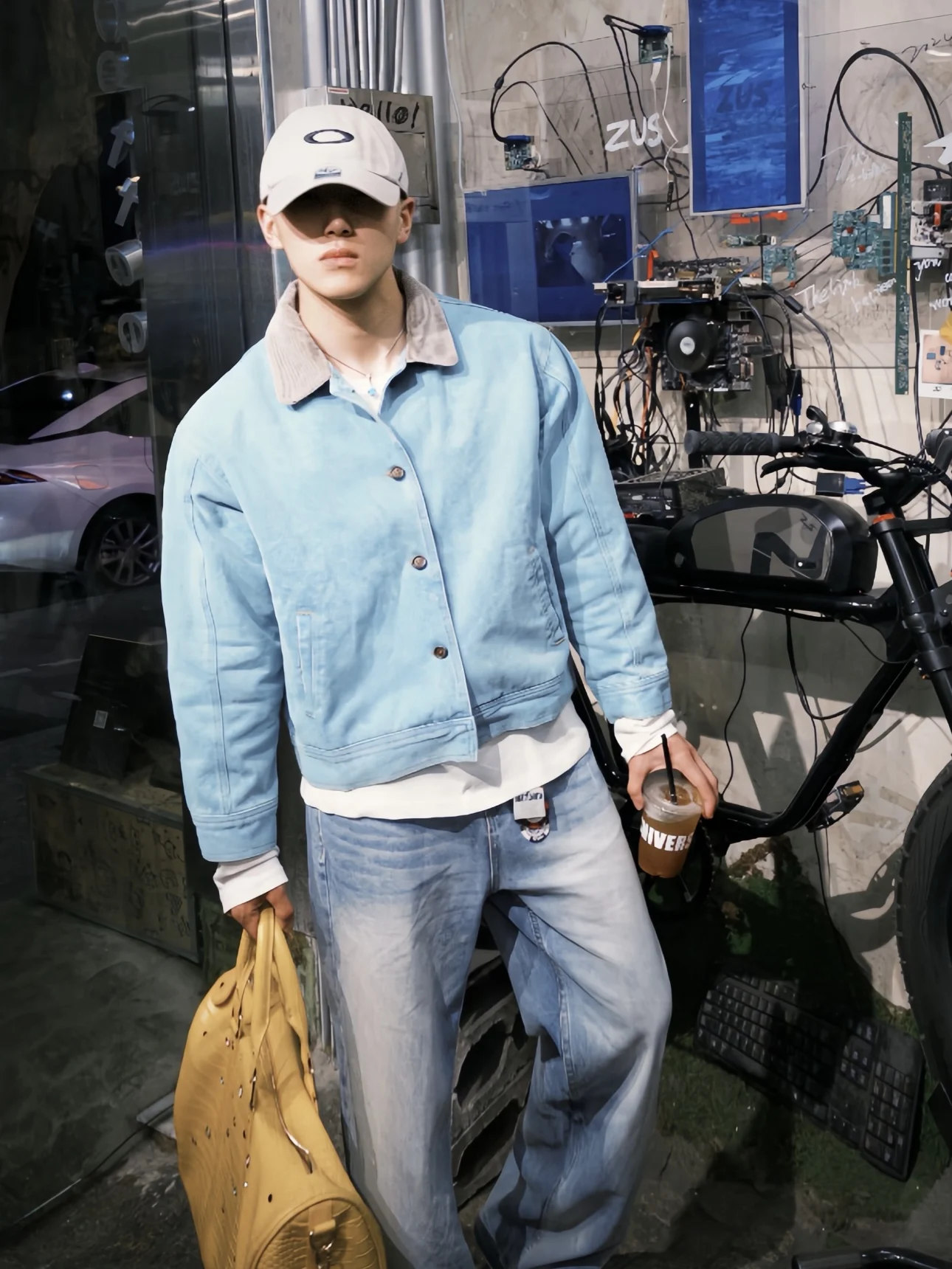 

Waed American Retro Jaet Salted ort Wide Boxy Sle Men's Autumn Winter New Cleanfit Coat Loose Fit Long Sve Youth