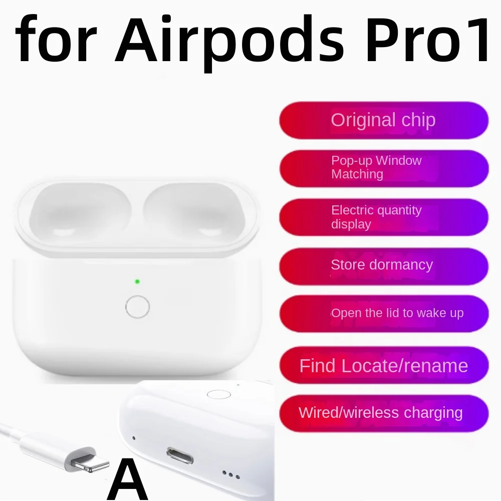 

Charging Case Compatible with AirPods Pro 1st &2nd Gen, Wireless Charger Replacement Box, Bluetooth Pairing Sync Button, Light-n