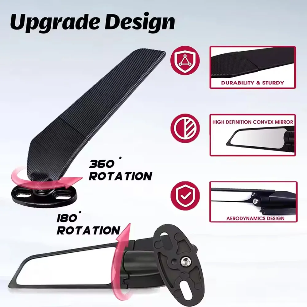 Motorcycle Mirror Side Mirrors Wind Wing Adjustable Rotating Rearview Mirror For Honda cbr650r cbr1000rr cbr600rr  cbr250r